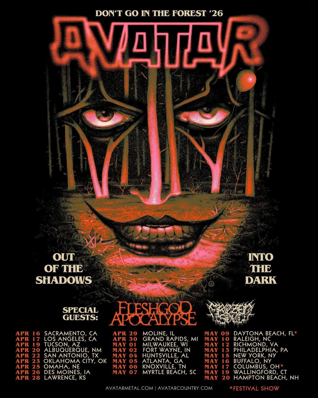 Avatar, Fleshgod Apocalypse and Frozen Soul Astounding&nbsp;set.